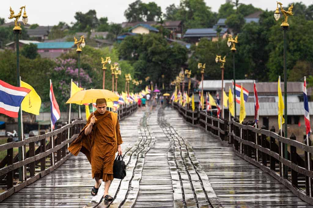 Thai Monk Walking